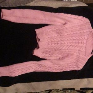 pink cropped sweater